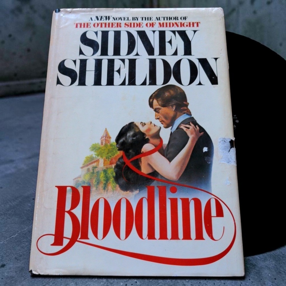 Bloodline Sidney Sheldon 1977 First Edition Hardcover Vintage Thriller Book DJ